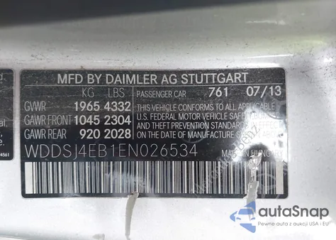 2014 Mercedes-Benz Cla 250 из США, поврежденный, VIN WDDSJ4EB1EN026534